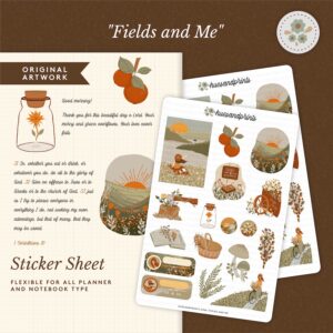 planner stickers deco - fields and me digital mockup and info