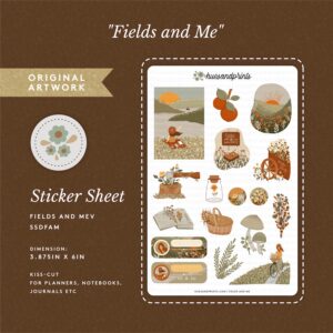 planner stickers deco - fields and me digital mockup and info