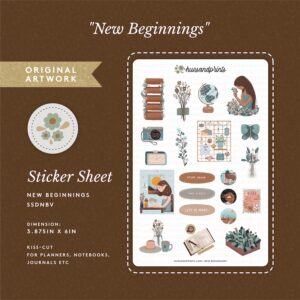 New Beginnings - Cosy stickers for your planners, journals and notebooks