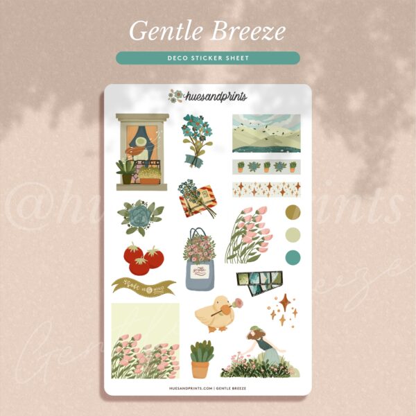 Gentle Breeze sticker sheet preview