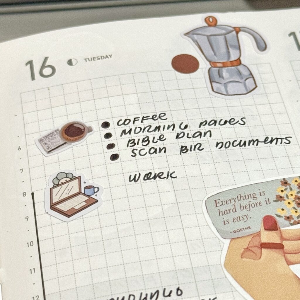 Take a Note Planner A5 coffee sticker functional