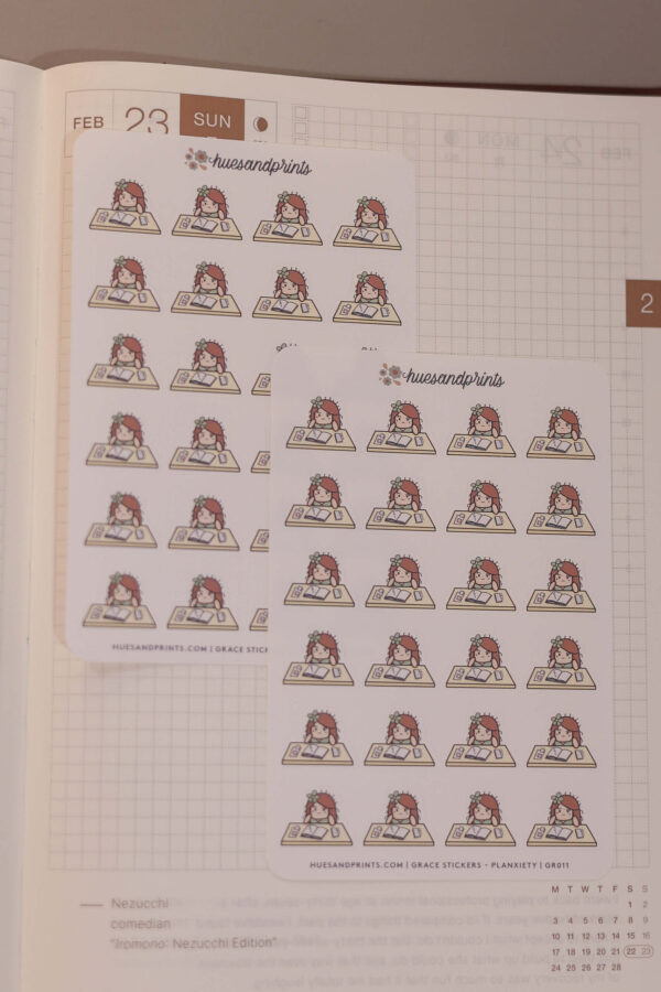 character planner sticker for planners, journals and notebooks