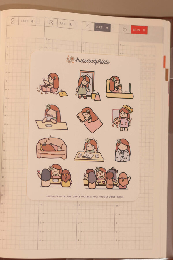 Character Planner Stickers - Grace - POV: Holiday Spent, planner, journal, notebooks stickers - Image 7