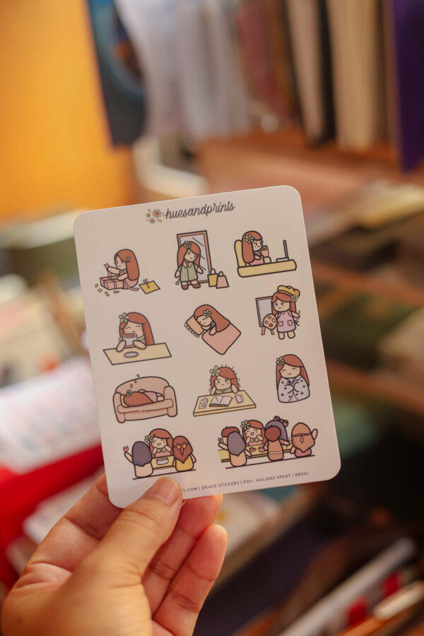 Character Planner Stickers - Grace - POV: Holiday Spent, planner, journal, notebooks stickers - Image 6