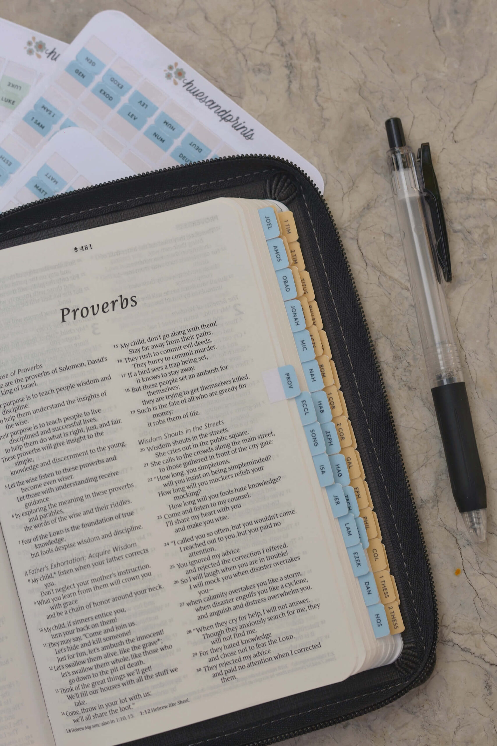 Bible Tabs, old and new testament, for pocket bibles, mini