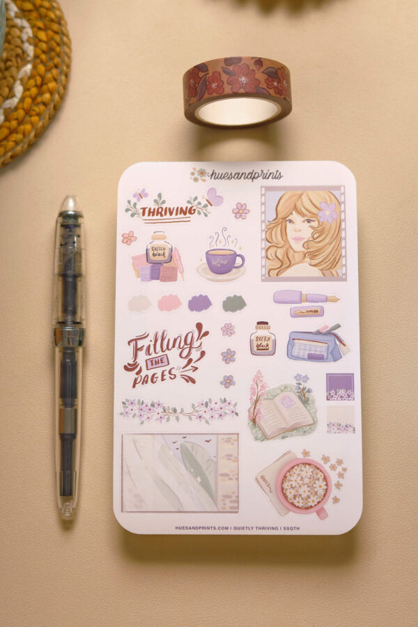 Planner, journal stickers, productivity, creative journal stickers, quietly thriving, SSQTH