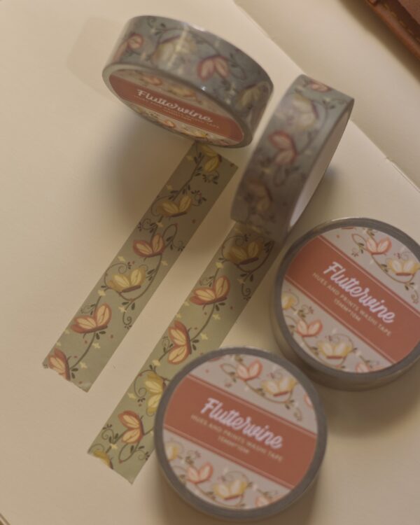 Fluttervine washi Tape, stationery, scrapbooking, journal, planner