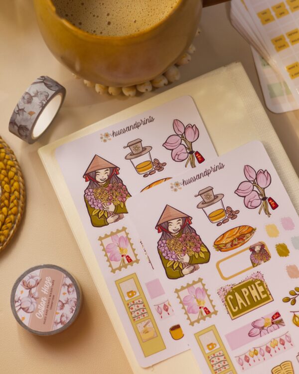 memories of vietnam illustrated sticker design