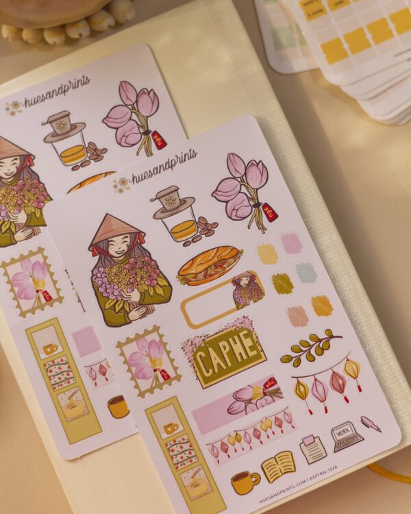 memories of vietnam illustrated sticker design