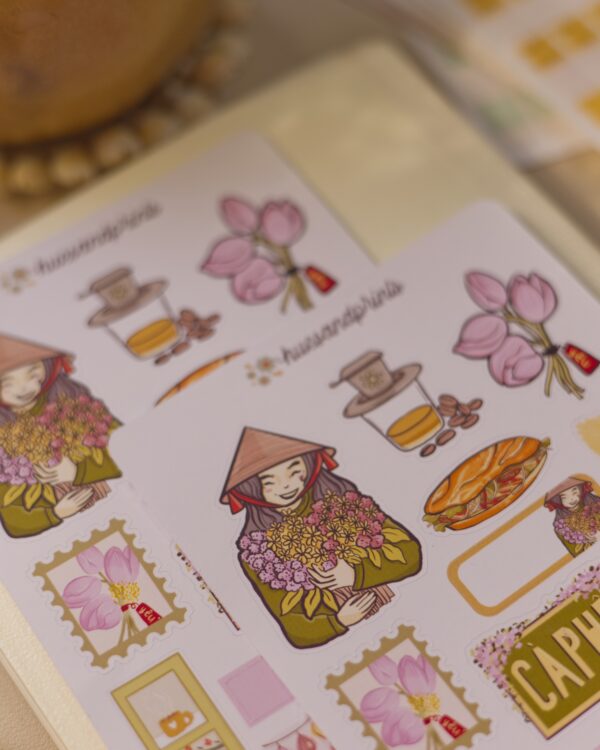 memories of vietnam illustrated sticker design