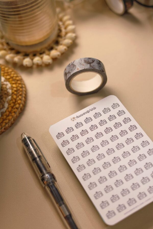 Icon sticker mini, camera ISMCA, actual photo