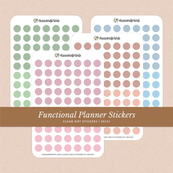 Dot stickers, clear, functional, planners and journals