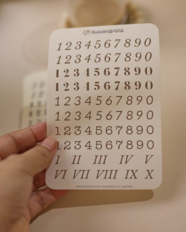 clear number stickers for planners and journals
