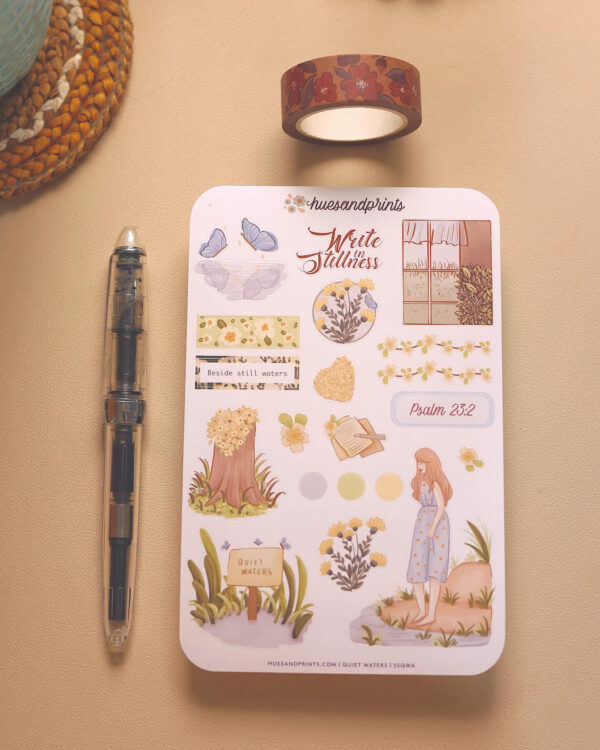Planner, journal stickers, productivity, creative journal stickers, quiet waters design