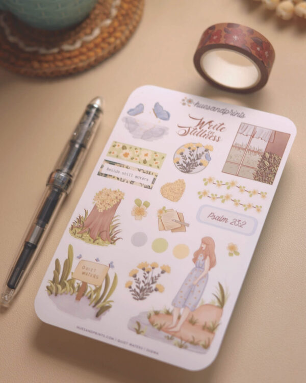 Planner, journal stickers, productivity, creative journal stickers, quiet waters design