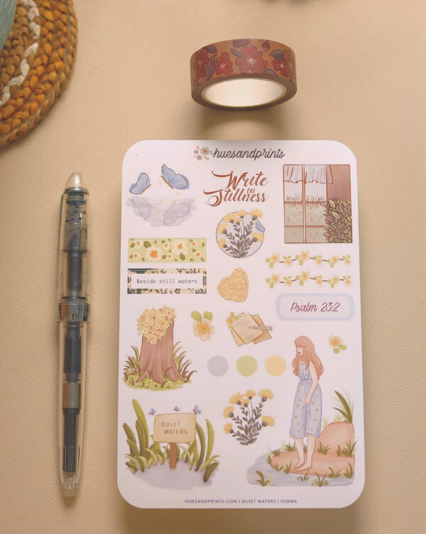 Planner, journal stickers, productivity, creative journal stickers, quiet waters design