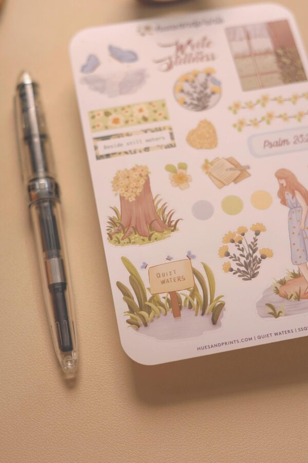 Planner, journal stickers, productivity, creative journal stickers, quiet waters design