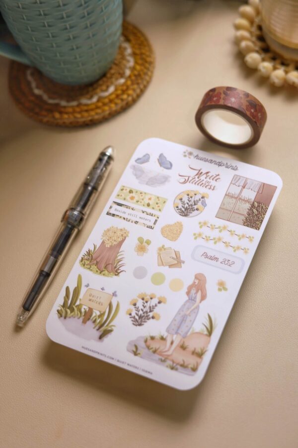Planner, journal stickers, productivity, creative journal stickers, quiet waters design
