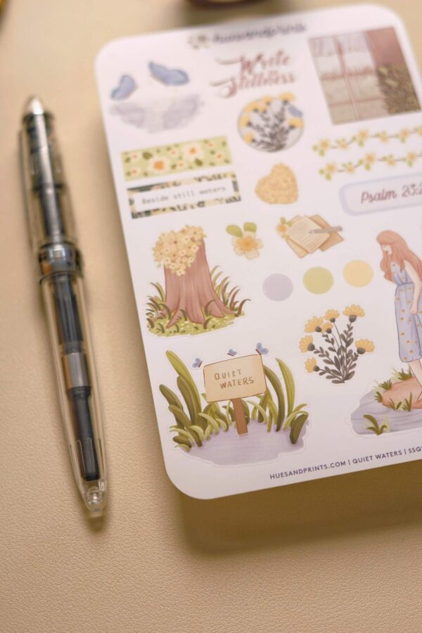 Planner, journal stickers, productivity, creative journal stickers, quiet waters design