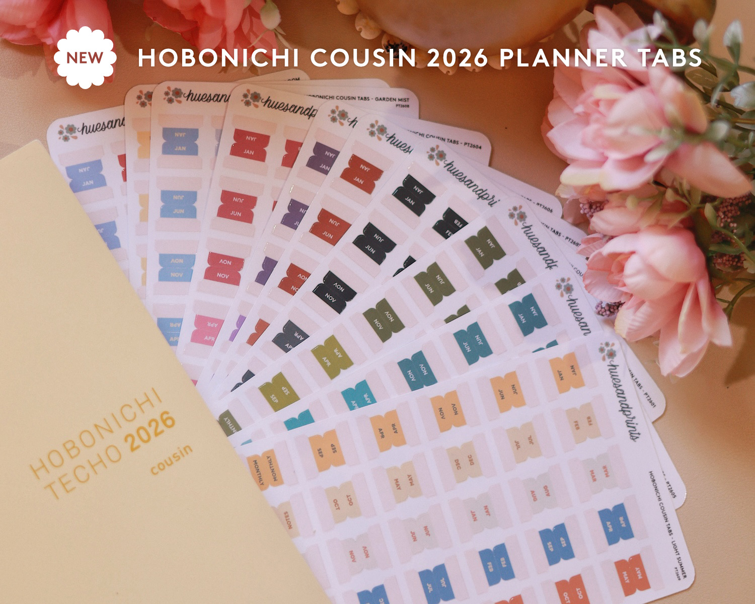Hobonichi Cousin 2026 planner tabs