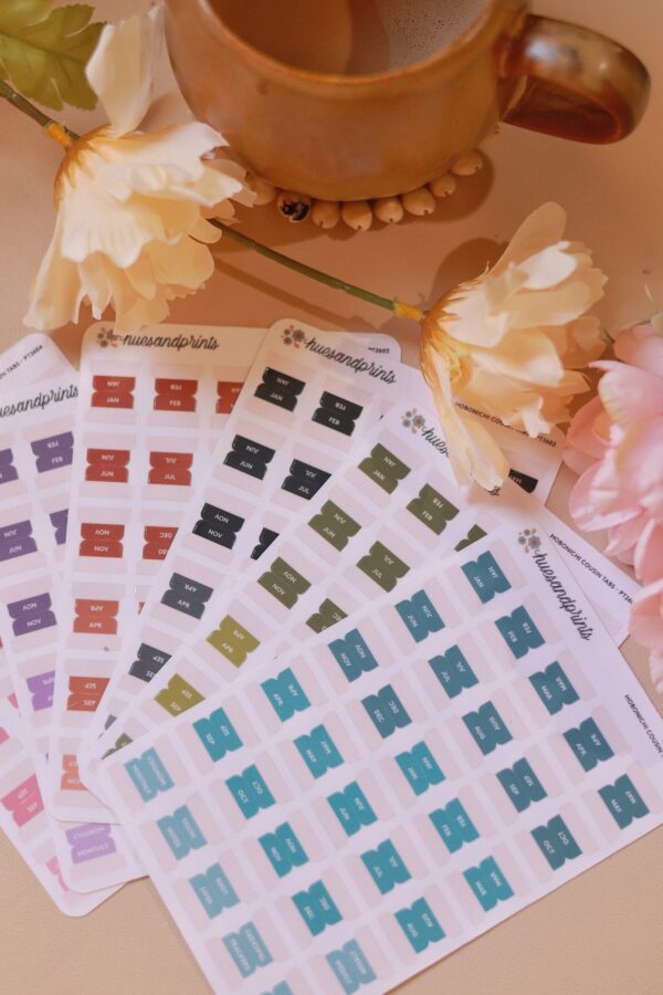 hobonichi cousin planner tabs solid colors