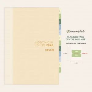 Tabs for Hobonichi Cousin digital mockup