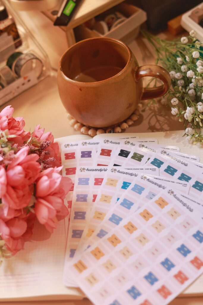 hobonichi cousin planner tabs actual photo - all colorways