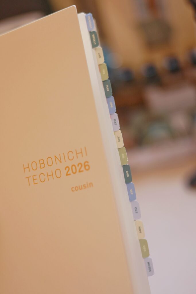 hobonichi cousin 2026 with garden mist planner tabs