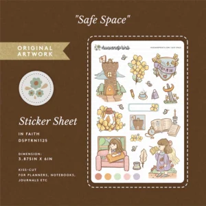 Planner Stickers - 1 sheet - Cosy themed sticker - Safe Space - for planners, notebooks, journals