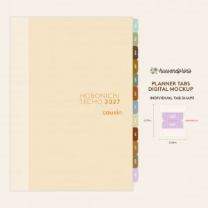 hobonichi cousin planner tabs for 2027, techo kaigi planner tabs