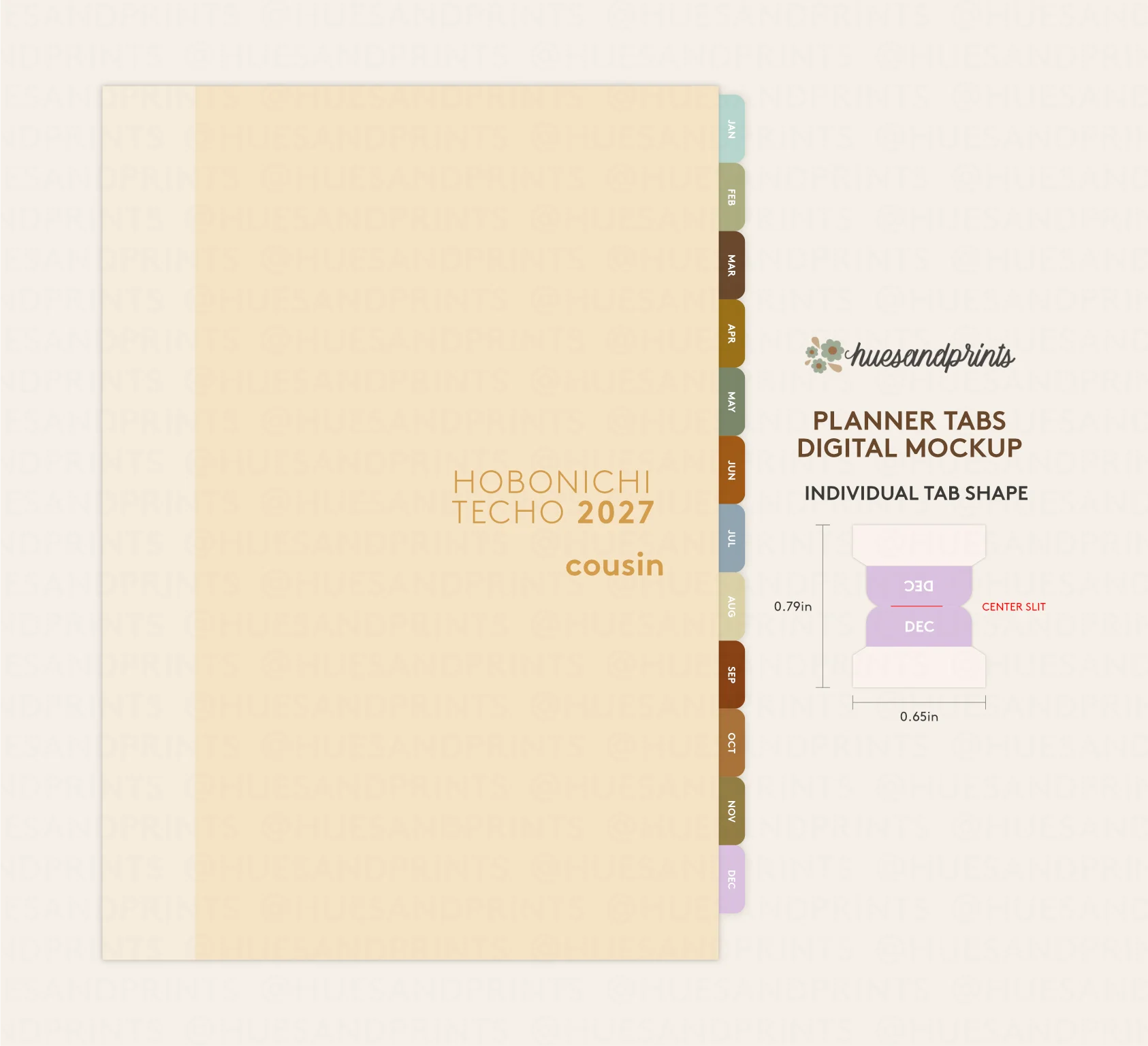 hobonichi cousin planner tabs for 2027, techo kaigi planner tabs