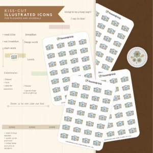 small icon stickers for planning, journaling and documenting your days