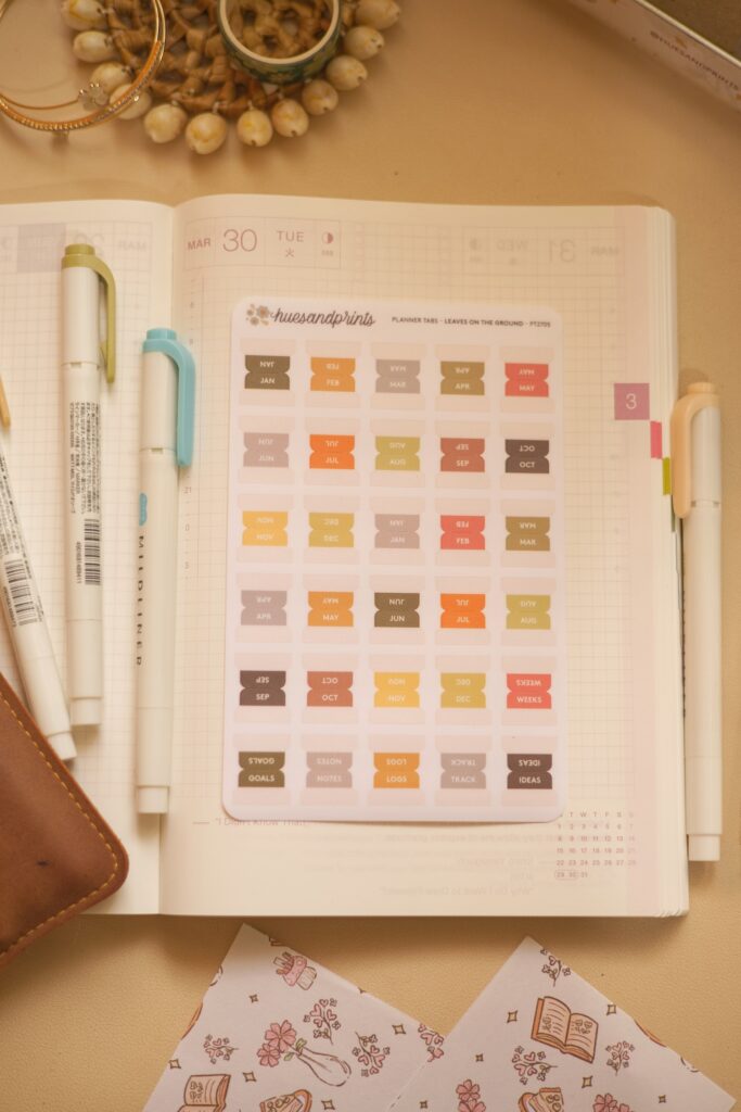 Hobonichi cousin planner tab 2027 Leaves on the Ground actual photo