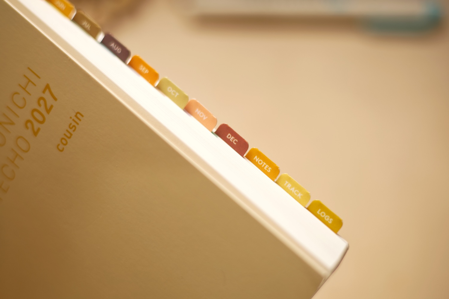 planner tabs on the hobonichi cousin