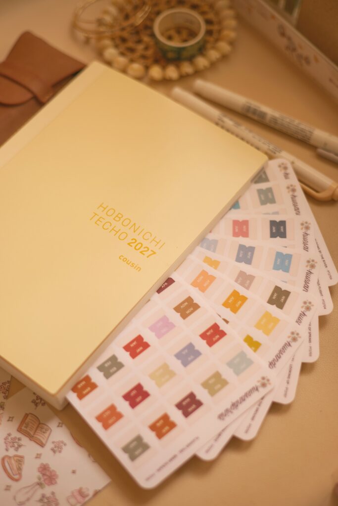 planner tabs all colors available and the hobonichi cousin