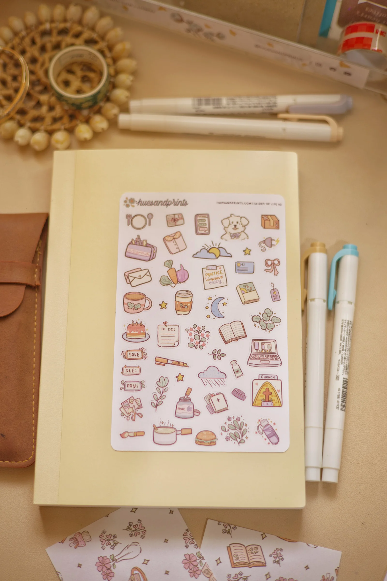 slices of life actual photo - sticker sheet for planners and journals, perfecf for hobonichi planners